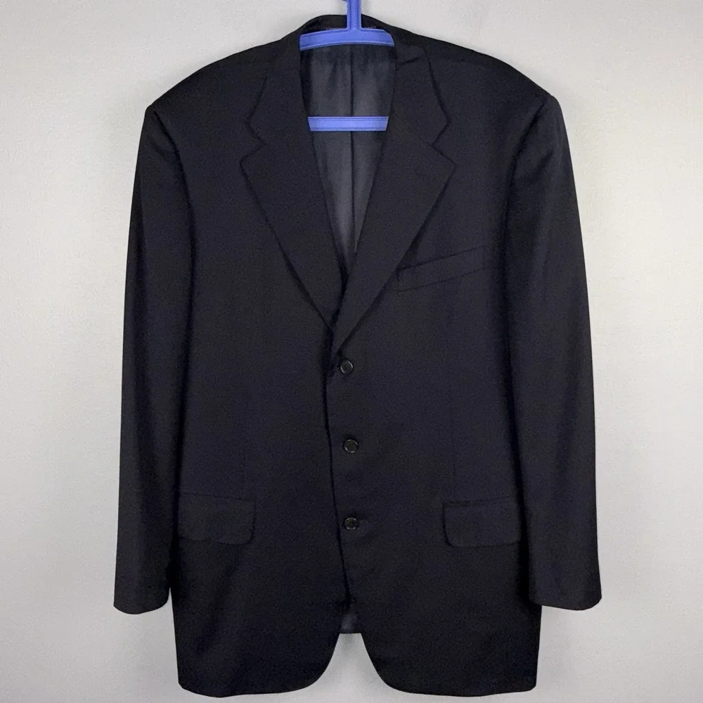 Ermenegildo Zegna Blazer Men's 56L 46L  Navy 3 Button Wool Academia  *READ